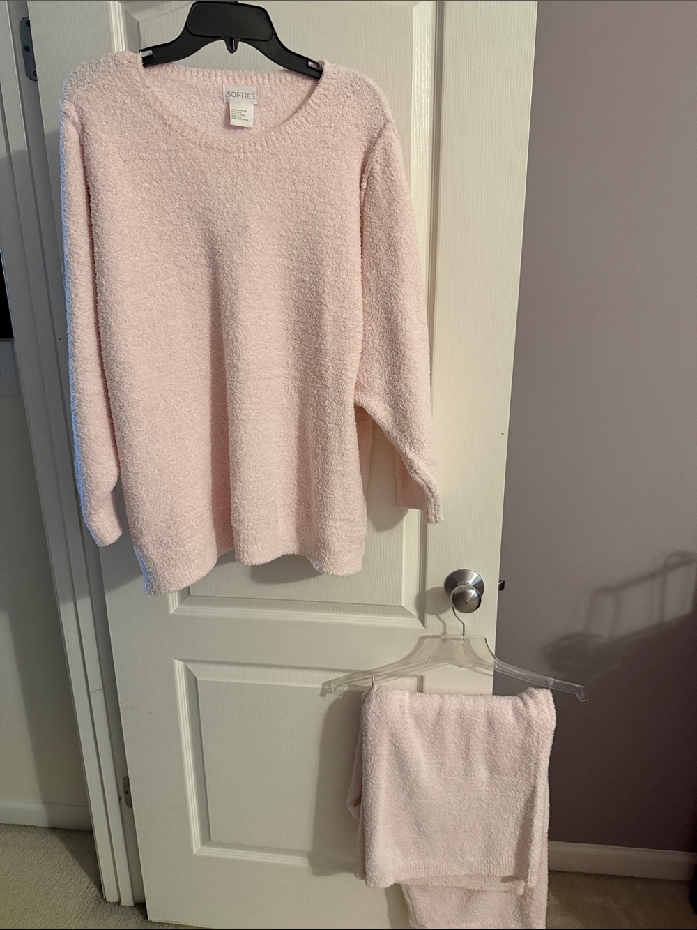 Softies Cozy Crewneck Sweater and matching lounge pants - Pale Pink